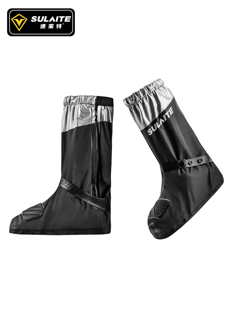 Motorcycle Gear Women - SUlaite-モーターサイクリスト用の再利用可能な保護靴カバー,サイクリングシューズ用の防水性と反射性
