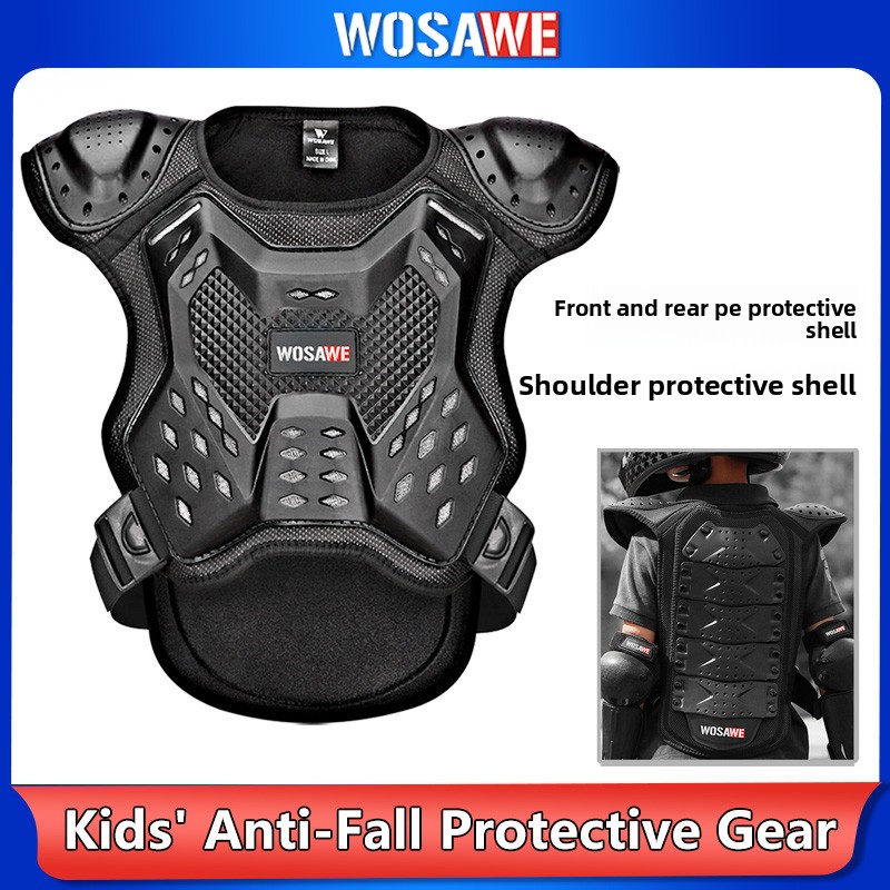 Motorcycle Gear Vest - WOSAWE バイク用ボディアーマーベスト 胸・背中・肩プロテクター 調節可能なモトライディングギア モトクロス・オフロードライダー向け