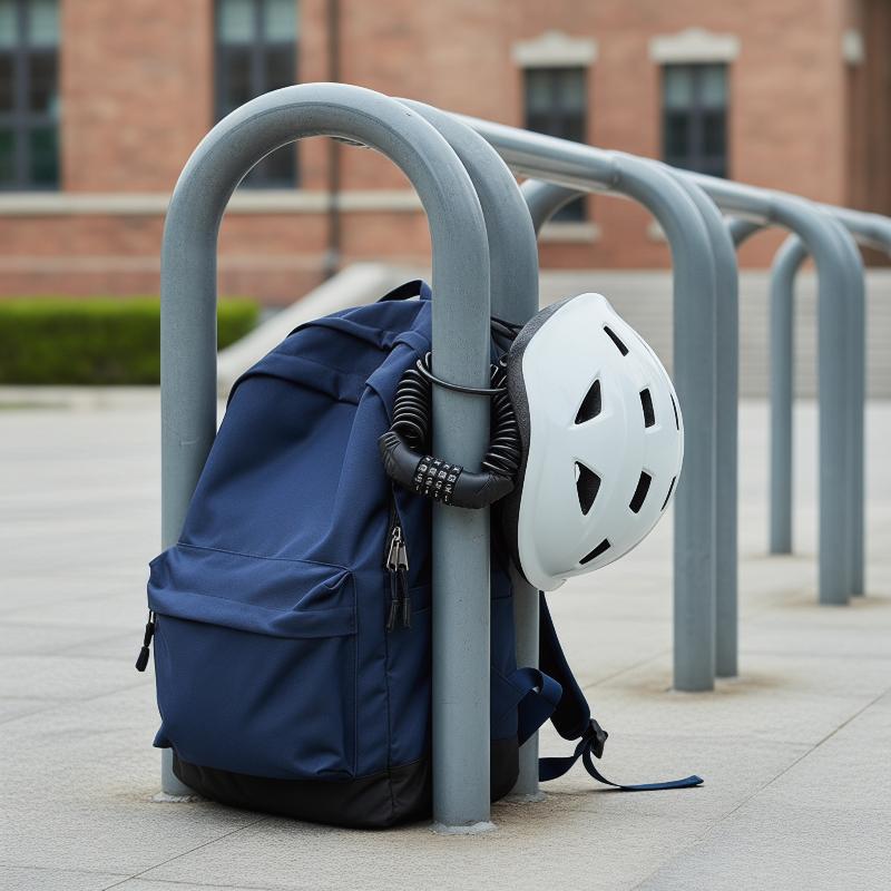 Motorcycle Gear Helmets - 黒色のオートバイヘルメットロック 4桁パスワードケーブル式 盗難防止 耐久性 バイクスクーター用 アウトドア安全装備