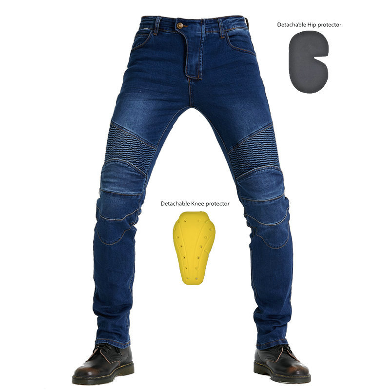 メンズジーンズ刺繍入りバイクパンツ モトクロスベルト保護具オ - Motorcycle Gear Testing のレビューと価格