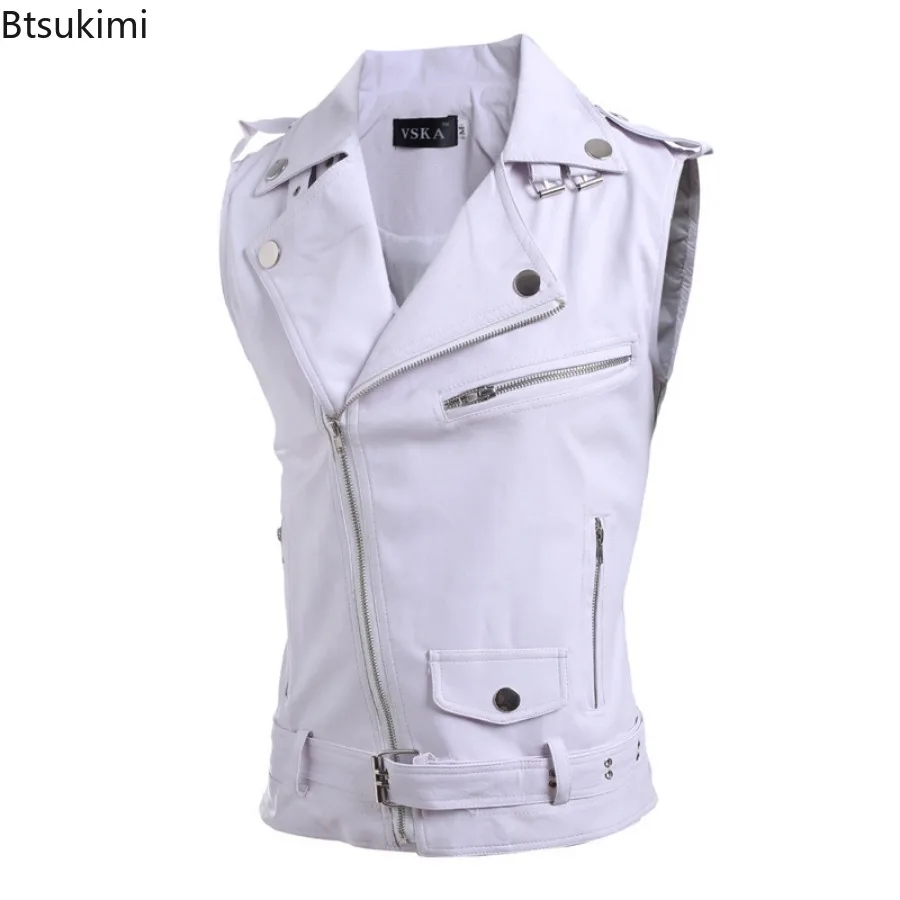 2026 メンズカジュアル PU レザーベストチョッキ秋冬ジ - Motorcycle Gear Vest のレビューと価格