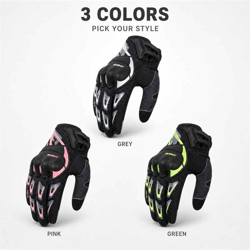 SUOMY 夏用バイクグローブ フルフィンガー 通気性 タッ - Xxl Motorcycle Gear のレビューと価格