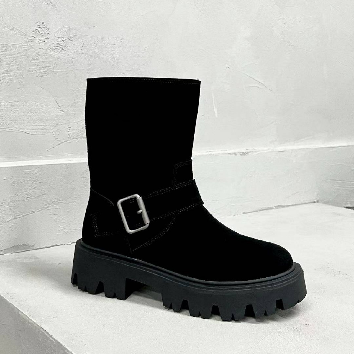 2026年高品質ラウンドヘッド厚底ギアミッドバレルブーツ（女 - Motorcycle Gear のレビューと価格