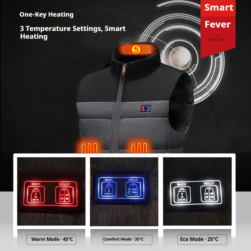 加熱ベスト ユニセックス 充電式加熱服 コットンベスト 11 - Motorcycle Gear Vest のレビューと価格