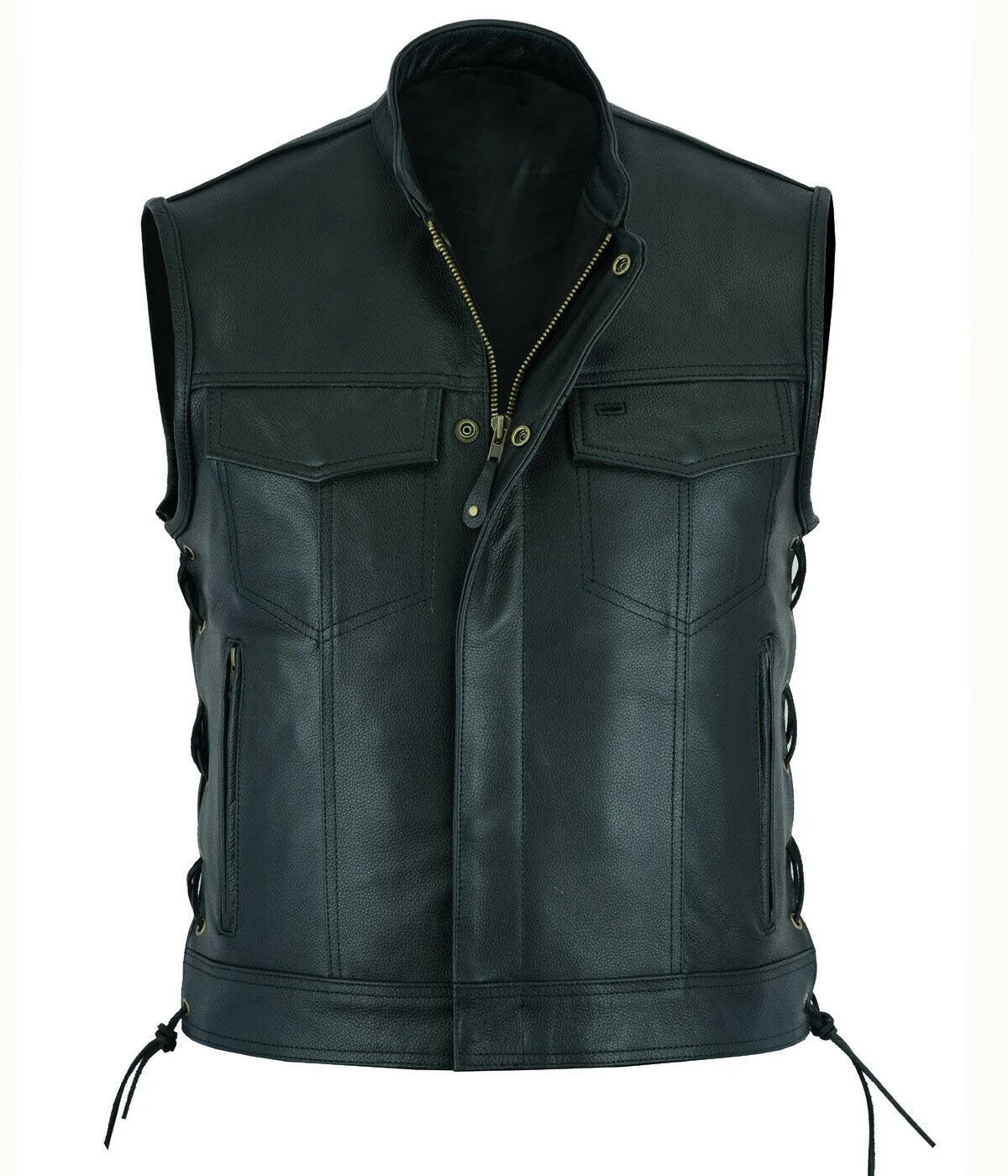 ベストレザーパンクファッションカジュアルコートオートバイベス - Motorcycle Gear Vest のレビューと価格