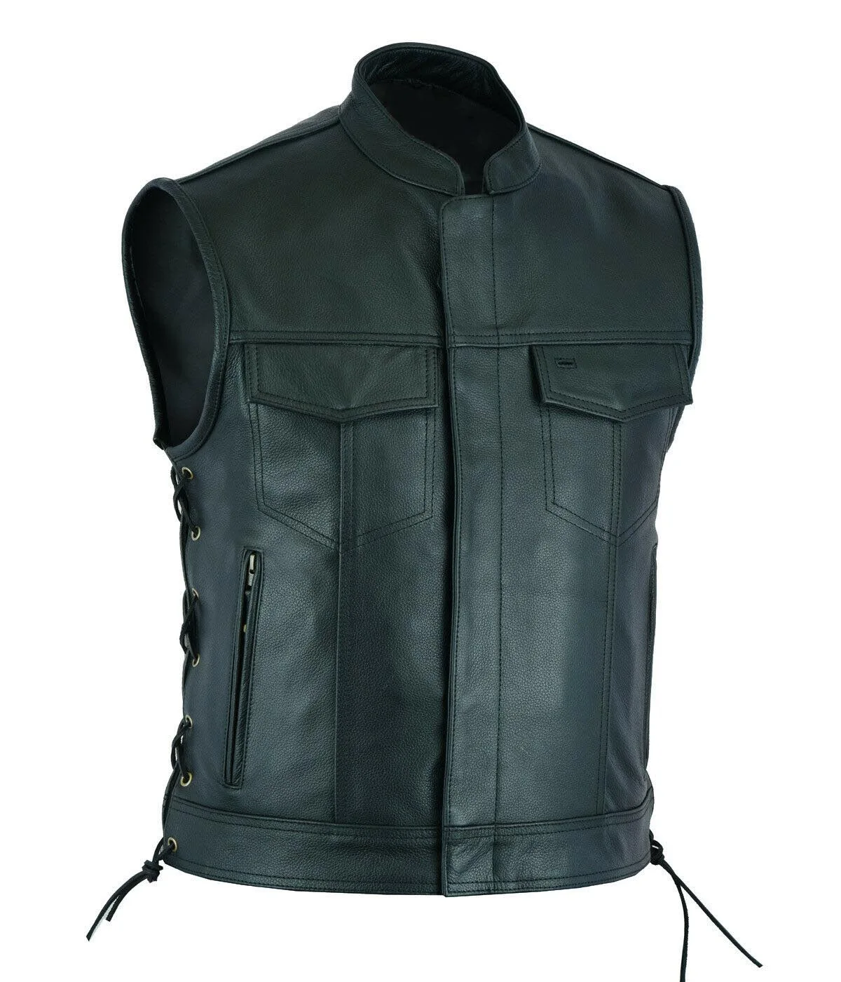 ベストレザーパンクファッションカジュアルコートオートバイベス - Motorcycle Gear Vest のレビューと価格