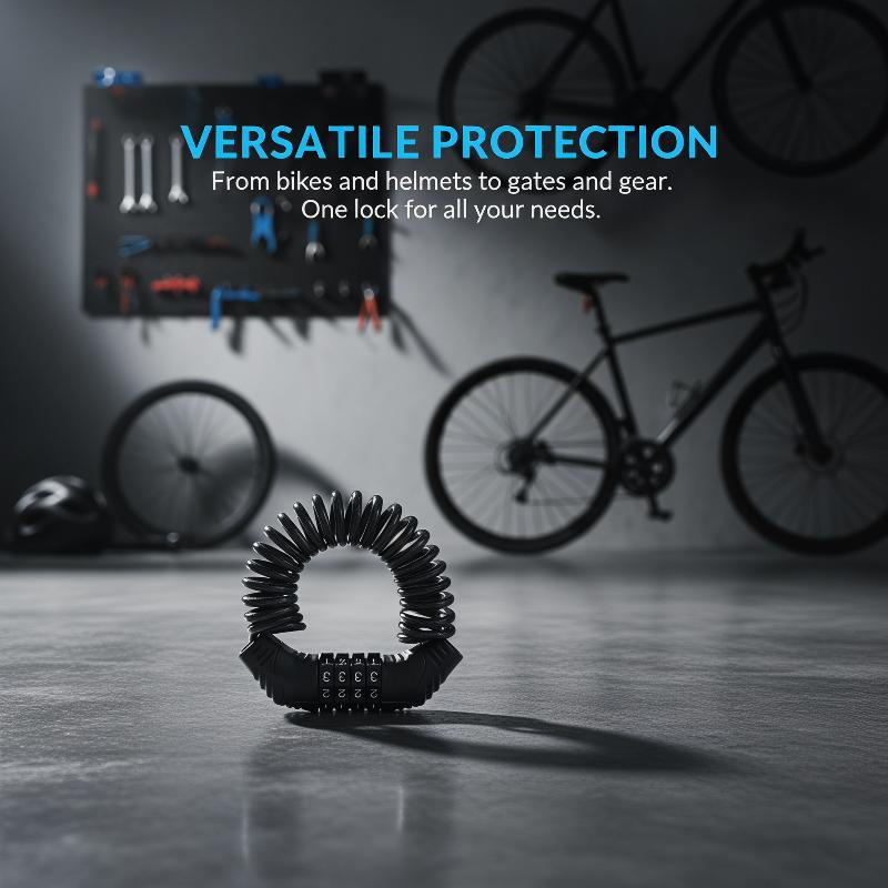 黒色のオートバイヘルメットロック 4桁パスワードケーブル式  - Motorcycle Gear Helmets のレビューと価格